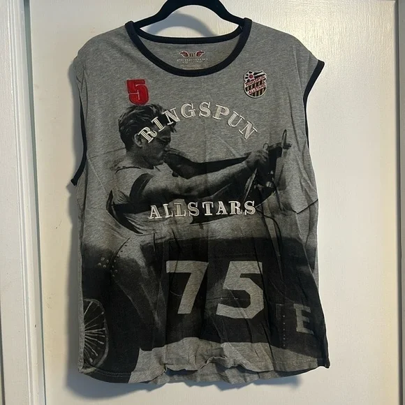 T-shirt RingSpun Allstars Vintage Marron/menthe - Taille M Ou XL, Coupe Ajustée, Thème Film